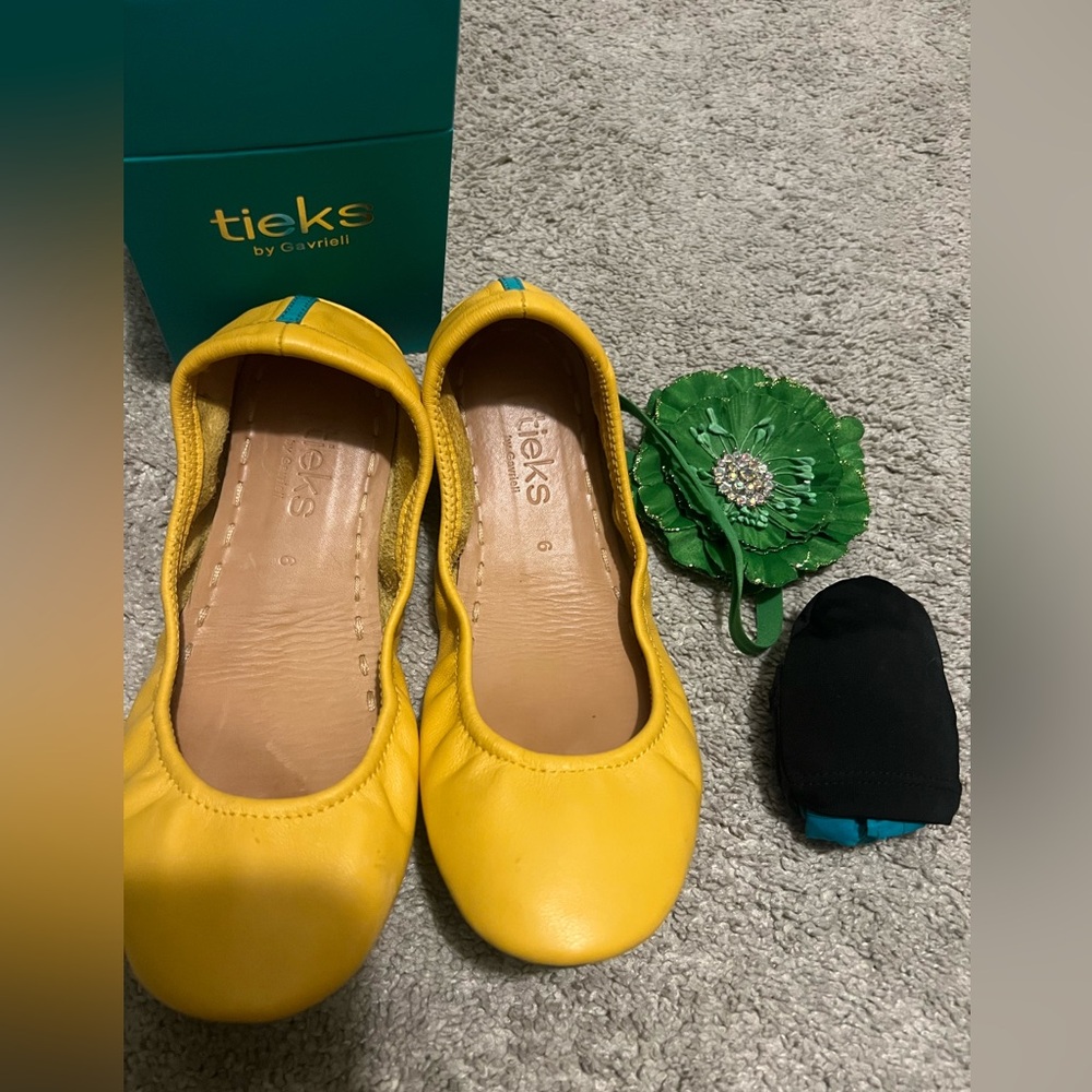 Tieks mustard yellow
